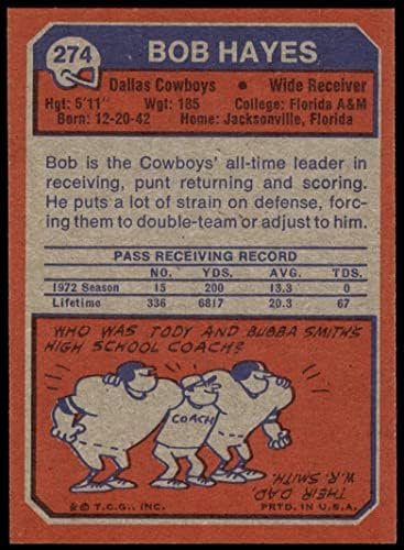 1973 Topps 274 Bob Hayes Dallas Cowboys (Foci Kártya) EX/MT Cowboyok