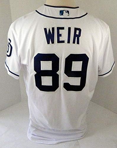 2018-ra a San Diego Padres T. J. Weir 89 Játék Kiadott Fehér Jersey SDP1247 - Játék Használt MLB Mezek