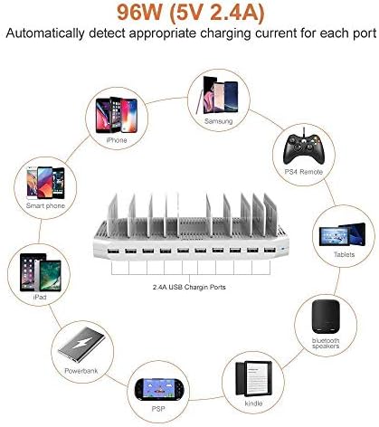 A csomag Alxum iPad Töltő Állomás 10-Port USB-Több Készülék Töltő Okos IC-Tech, valamint Alxum USB Töltő Állomás 10 Port 2 QC 3.0