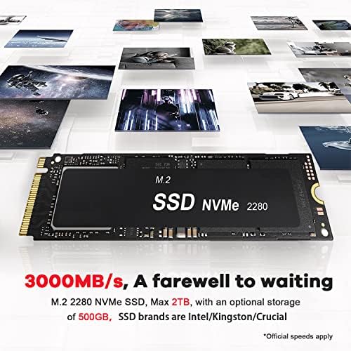 Beelink Mini PC AMD Ryzen 5 5500U Processzor, (akár 4.0 GHz), 16GB RAM 500GB M. 2 2280 NVME SSD, Három-Screen Display 4K@60Hz Mini Asztali,
