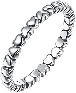 Yistu Nők Évfordulós Gyűrű Gyűrű Nap Eljegyzési Női Divat Szív Ajándék, Ajándék Barack Valentin Szerelem Gyűrűk Y2koloring (Ezüst, 6)