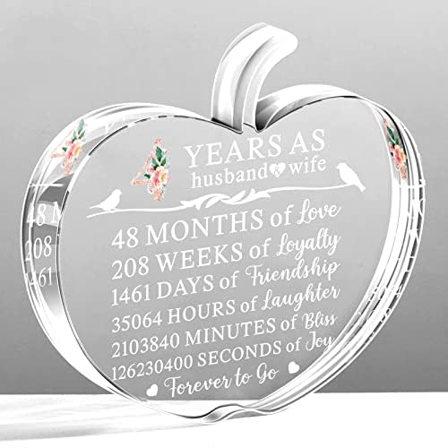 4. házassági Évforduló 4 Év Házasság Ajándékok Pár Férje, Felesége Hagyományos Gyümölcs Ajándék végtelenségig Papírnehezék Emlék Asztal