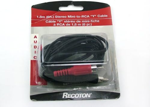 Recoton ACW339 Audio Y Kábel, 1/8 Mini 2 RCA Férfi Csatlakozó