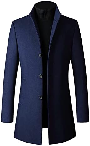 Ymosrh Motoros Kabát Férfi Slim-Fit Gyapjú Kabát a Stand-Gallér egyszínű Kabátot Mens Vízhatlan Kabát