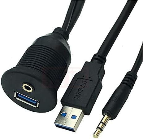 Csatlakozók 1M/2M USB süllyeszthető Panel USB 2.0, USB 3.0-3.5 mm-es Hosszabbító Műszerfal Kábel az Autó, Motorkerékpár - (Kábel