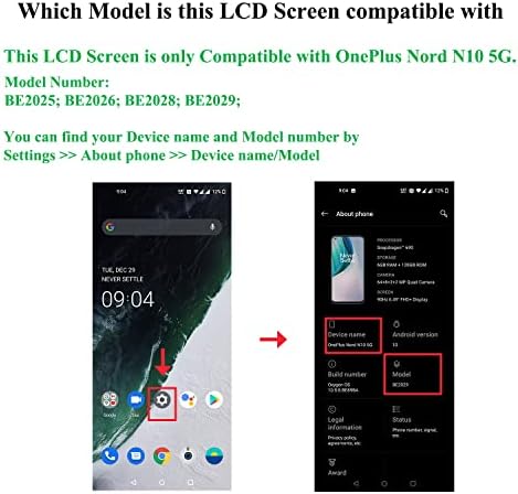 Viimon a Szuper Nord N200 5G OEM LCD kijelző Keret Csere Készlet Kompatibilis Nord N200 5G DE2117 DE2118 LCD érintőképernyő Digitalizáló