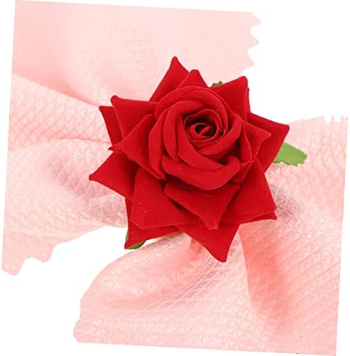 20 Db Rose Szalvéta Gyűrű Virág Dekoráció, Esküvői Dekoráció, Esküvői Asztal Dekoráció Virág Levelek Szalvéta Csatok Virág Serviette Gyűrűk