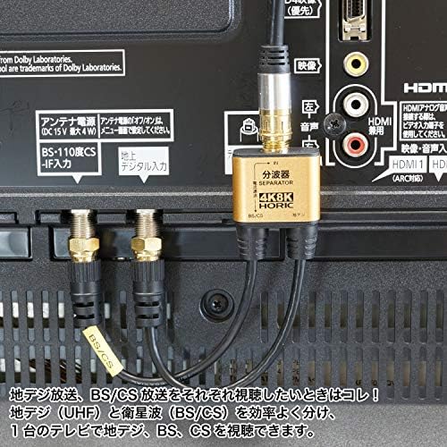 Holic AE-324SB Antenna Splitter [4K8K Műsorszórás (3,224 MHz), BS/CS/Földfelszíni Digitális/CATV Kompatibilis] Ultra Finom Kábel Integrált