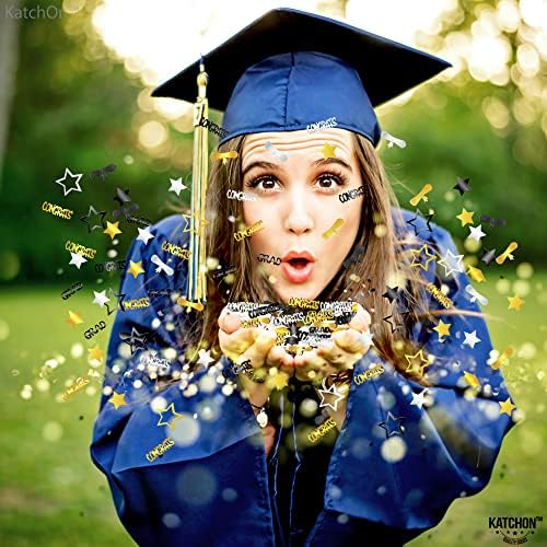 KatchOn, Fekete-Arany Diploma Konfetti 2023 - Csomag 1000 | Congrats Grad Konfetti 2023 az Érettségi Dekoráció Osztály 2023 | Érettségi
