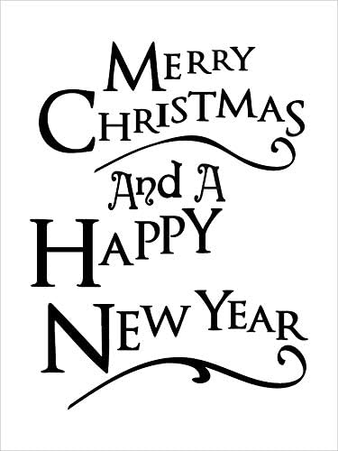 Boldog Karácsonyt, s Boldog Új Évet - Ünnepi - Word Art Stencil - STCL2085 - által StudioR12 (9 x 12)
