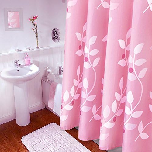 BAIHT HAZA Rózsaszín Levelek Dekoráció Puha Szövet zuhanyfüggöny Víztaszító Környezetbarát Aranyos Poliészter Szövet Fürdő Függöny, 72 X