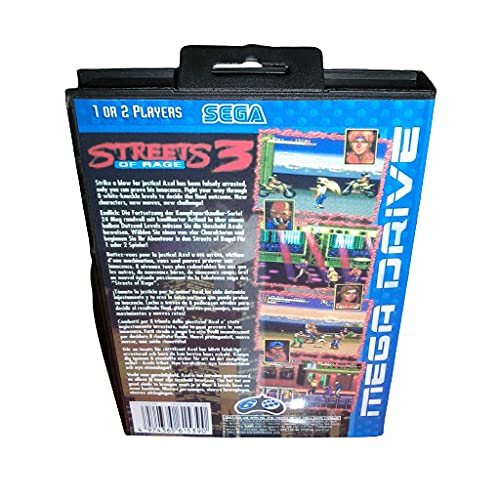 Aditi Streets of Rage 3 EUR Fedél Mezőbe, majd Kézikönyv Sega Megadrive Genesis videojáték-Konzol 16 bit MD Kártya (Japán Esetében)