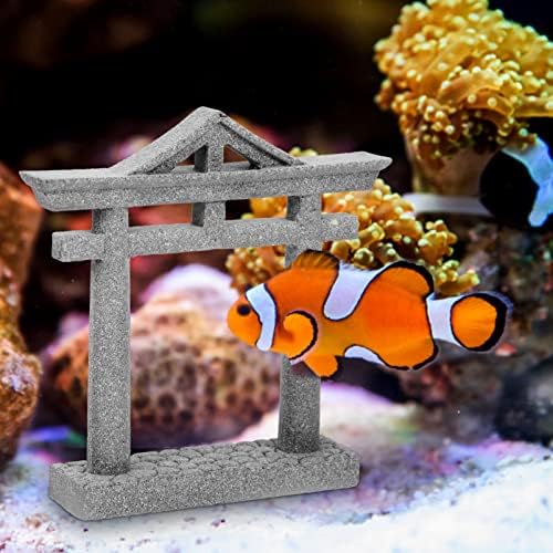 Yardwe Japán Shinto Torii Kapu Akvárium Kő Torii Miniatűr Híd Táj Ősi Dísz Fa akvárium Dekoráció akvárium, Garnéla, hogy Aludni Többi Elrejteni