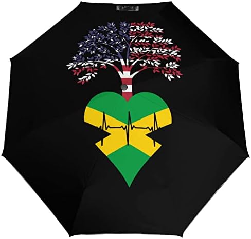 Jamaica MINKET Root Szívverés 3 Redők Auto Nyitva Közel Anti-UV Esernyő Utazási Esernyő Hordozható Nyári Esernyő
