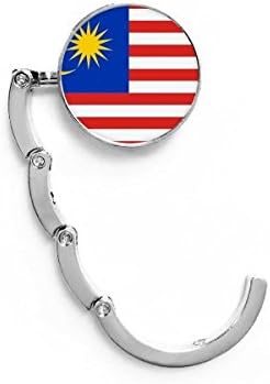 Malajzia Nemzeti Zászló Ázsiai Ország Táblázat Horog Díszes Csattal Kiterjesztését Összecsukható Fogas