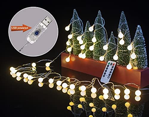 Joascher LED String Fények, a Földgömb String Lights19.7 láb/6m 40 LED-es Izzó Gömb Tündér Lámpák USB-Időzítő-Távirányító 8 Módok