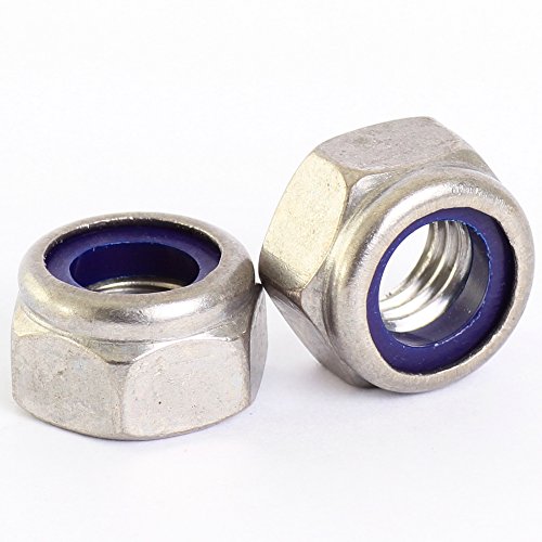 Bolt Bázis 6mm A2 Rozsdamentes Acél Nejlon Helyezze be Nyloc Nylock Zár Nuts-M6 X 1.0 mm Pitch - 10