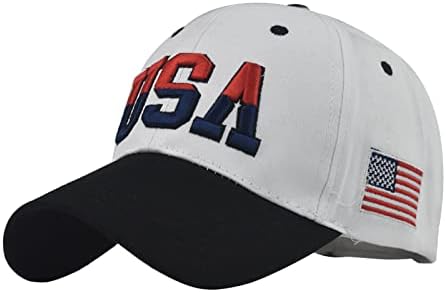 Férfi Nő Semleges Nyári Amerikai Zászló Hímzés Baseball Sapka Állítható Kalap Női Strasszos Baseball Sapka Fehér