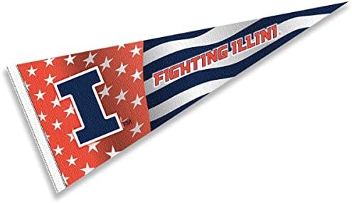 Illinois-i Harcok Illini Nemzet USA Stars and Stripes Zászló Zászló Banner Zászlót