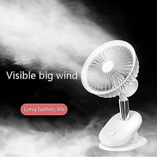 Mini Clip Ventilátor,USB videó Íróasztal, Ventilátor, 360° - os Elforgatás Hordozható Babakocsi Klip Babakocsi Rajongó elemes 3000mAh Újratölthető
