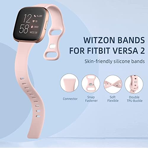 Witzon 4 Pack Slim Zenekarok Kompatibilis Fitbit Versa 2 Sáv/Fitbit Versa/Fitbit Versa Lite/SE, Szilikon Csere Smartwatch