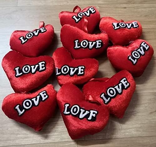 Szerves Gyógynövények Mini Puha, Aranyos, Piros Szív 10 Darab a Szeretet Is, Valentine Szülinapi Kézműves Ajándékok 13Cm
