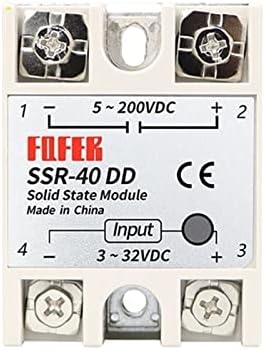 1db SSR -10DD/25DD/ 40DD DC Vezérlés DC SSR Fehér Héj egyfázisú Szilárdtest Relé Nélkül, Műanyag Fedél (Méret : SSR-100DD)