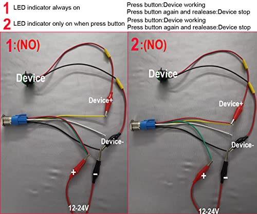 Gebildet 2 Db 0.63/16 mm-es Rozsdamentes Acél Reteszelés Nyomógomb Kapcsoló 12V-24V/5A Hatalom Jelképe LED 1NO1NC SPDT ON Off