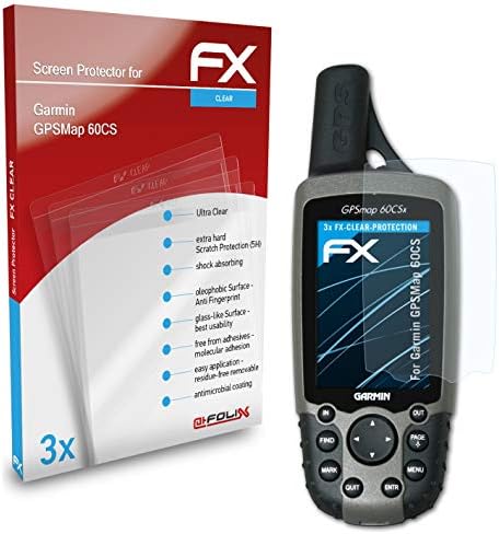 atFoliX Képernyő Védelem Film Kompatibilis Garmin GPSMap 60CS képernyővédő fólia, Ultra-Tiszta FX Védő Fólia (3X)