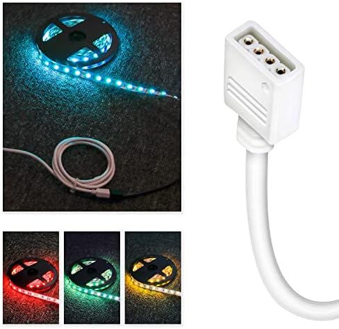 LED Hosszabbító Kábel Készlet, Nelyeqwo RGB Hosszabbító Kábel Led Szalag Csatlakozó 4 Pin Solderless Szalag Kábel Kit a Férfi Pin Csatlakozó