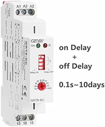 DEMCUP GRT8-EK 10A Kettős Funkció Időzítő Relé a Késedelem vagy a kikapcsolási Késleltetés Relé AC220V/dc 24 vac AC380V Idő