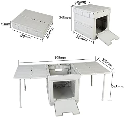 GOVNPJ Kemping Tároló Doboz, 16,5 L Összecsukható Piknik Tároló Láda Rakható Műanyag Asztal Tároló Doboz, Konténer, Összecsukható Tárolók