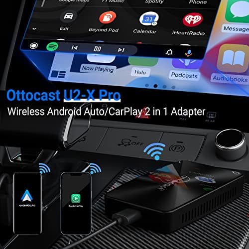 OTTOCAST Vezeték nélküli Android Auto Autós Adapter U2-X Pro Legújabb Android Auto & Apple CarPlay 2 az 1-ben Adapter, Vezeték