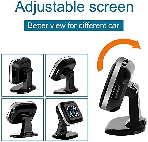n/a Mini Autó Gumiabroncs-Nyomás figyelő Rendszer LCD Kijelző USB TPMS Automatikus Biztonsági Riasztó Rendszer, 4 Db Külső Érzékelő