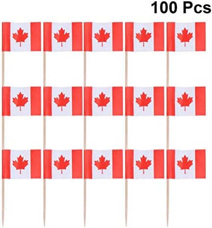 NUOBESTY Amerikai Zászló Mexikói Zászló 100-as Kanadai Zászló Kanadai Fogpiszkáló Zászlók, Koktél Csákány Mini Botok Cupcake Toplisták Ország