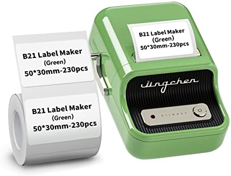 PTJOO B21 címkéző Gép Szalag 1 x 2(25 x 50mm), 2 Inch Címke Nyomtató, Kis Üzleti hőnyomtató, Bluetooth Kapcsolat, USB-Újratölthető, Kompatibilis