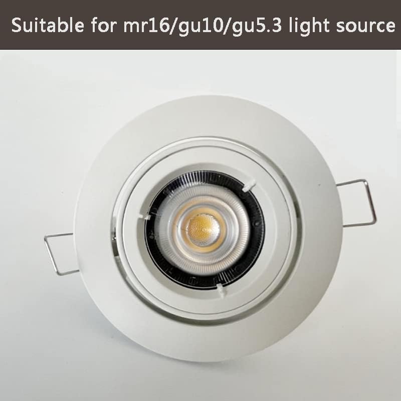 ECHENLED Csomag 6 db EC8142-2 LED Beépíthető Lámpatest, MR16 kivágott Méret: 3.3 hüvelyk GU5.3 GU10 Alumínium Trimless Süllyesztett