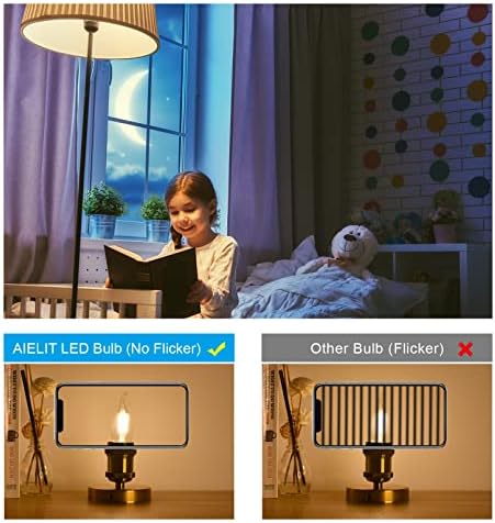 AIELIT 200 Lumen 25W Egyenértékű Láng Tipp Gyertyatartót LED Izzók Szabályozható 2W E26 Csillár Izzók 2700K Meleg Fehér CA10