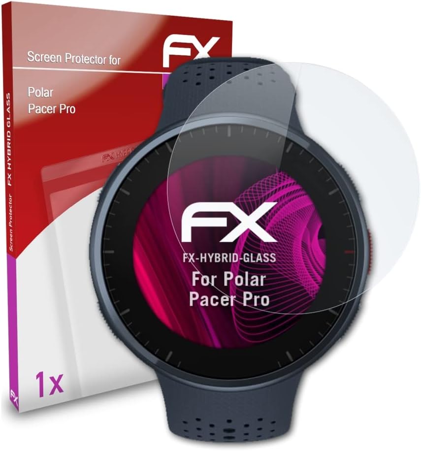 atFoliX Műanyag Üveg Védőfólia Kompatibilis a Polar Pacer Pro Üveg Protector, 9H Hibrid-Üveg FX Üveg kijelző Védő fólia, Műanyag