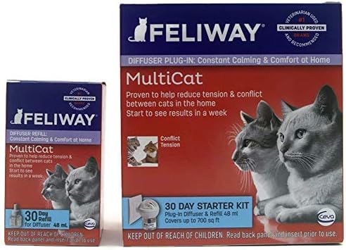 Feliway MultiCat Pheremone Diffúzor & 2 Utántöltő Macska Nyugtató Termékre 60 Napos Ellátási Csomag
