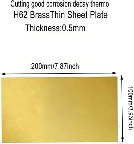 NIANXINN Réz Ív fólia H62 Brass Fém Vékony Lap, Lemez, Fólia Tekercs Thickness0. 5Mm 2db Réz Lemez, Lap (Méret : 100mmx200mm)