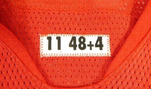 2011-ben a San Francisco 49ers Sealver Siliga 61 Játékban Használt Piros Mez 48 DP28848 - Aláíratlan NFL Játék Használt Mezek