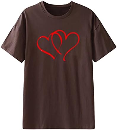 A szerelem Nyomtatás Póló Plus Size Póló, Női Grafikus Tunika Maximum Alkalmi Sleeve Póló Női Nyári Vakáció Ruhák