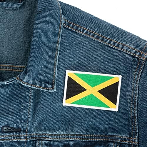 Jamaica Zászló Javítás Tömeges 3.5 inch x 2.25 hüvelyk Állami Vasalót Varrni Hímzett Taktikai Hátizsák Kalap Táskák Jamaikai (3-Pack
