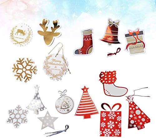 NUOBESTY Karácsonyi Ajándékok karácsonyi ajándéknak Ajándékok 48db Kraft Kategória Karácsonyi Ajándék Lóg Papír Címkék, Ünnep, Ajándék