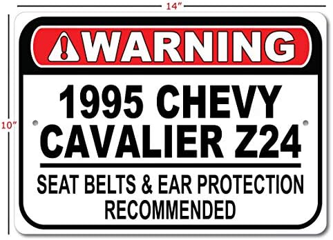 1995-ben 95 Chevy Cavalier Z24 biztonsági Öv Ajánlott Gyors Autó Alá, Fém Garázs Tábla, Fali Dekor, GM Autó Jel - 10x14 cm
