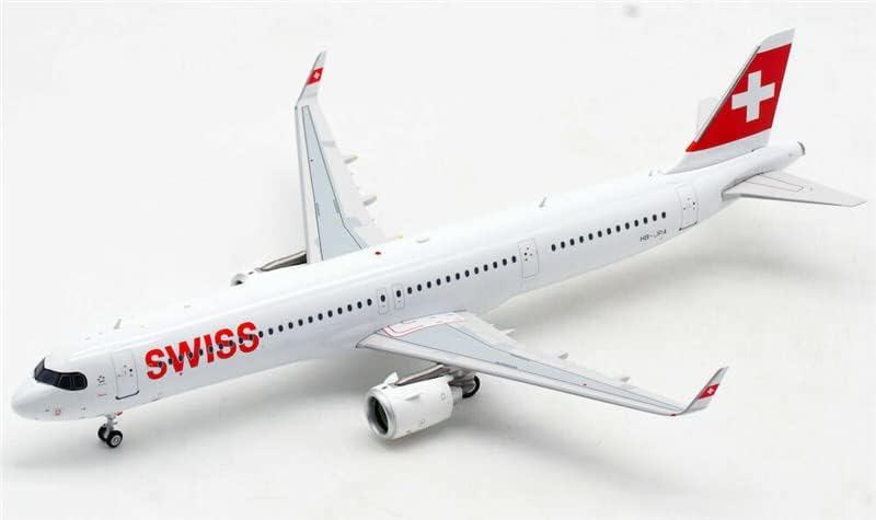 JFOX az Airbus A321NEO Swiss International AIR Lines HB-JPA állvánnyal Limited Edition 1/200 FRÖCCSÖNTÖTT Repülőgép Előre elkészített