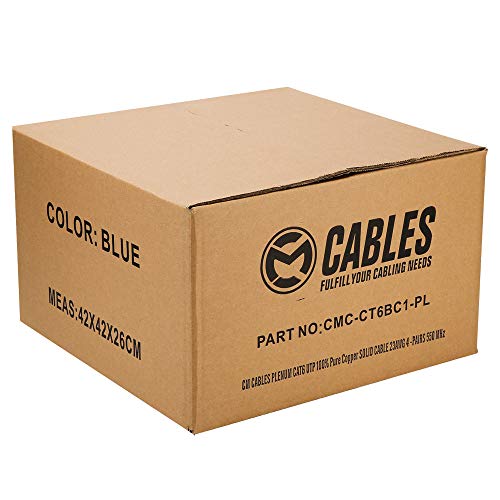 Csatlakozó Cat6 1000FT Tömeges - Ban Szilárd Tiszta Réz UTP 23 AWG 550Mhz Ethernet Kábel | Kék, Fehér, Sárga, Zöld (Kék)