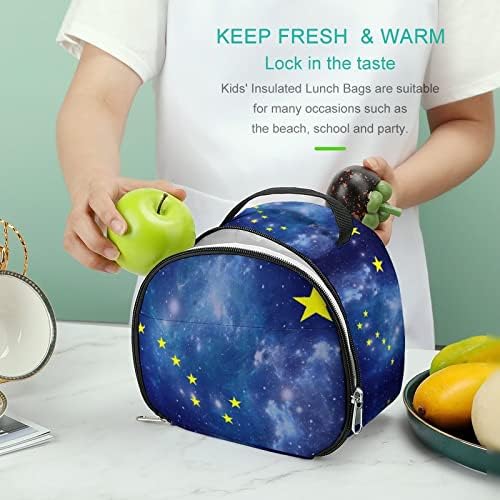 Alaszkai Állami Galaxy Zászló Ebéd Bag Szigetelt Bento Box Újrafelhasználható Hűvösebb Tote Konténerek Jég Iskolába Utazás