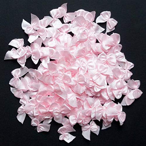 BO7 Kis Dekoratív DIY Kézműves Pillangós Rózsaszín Szalag Íj Kárpitok, mintegy 100 Csomag, appx 7g